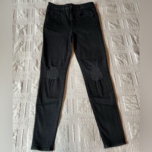 American Eagle faded black high rise distressed jeggings/jeans